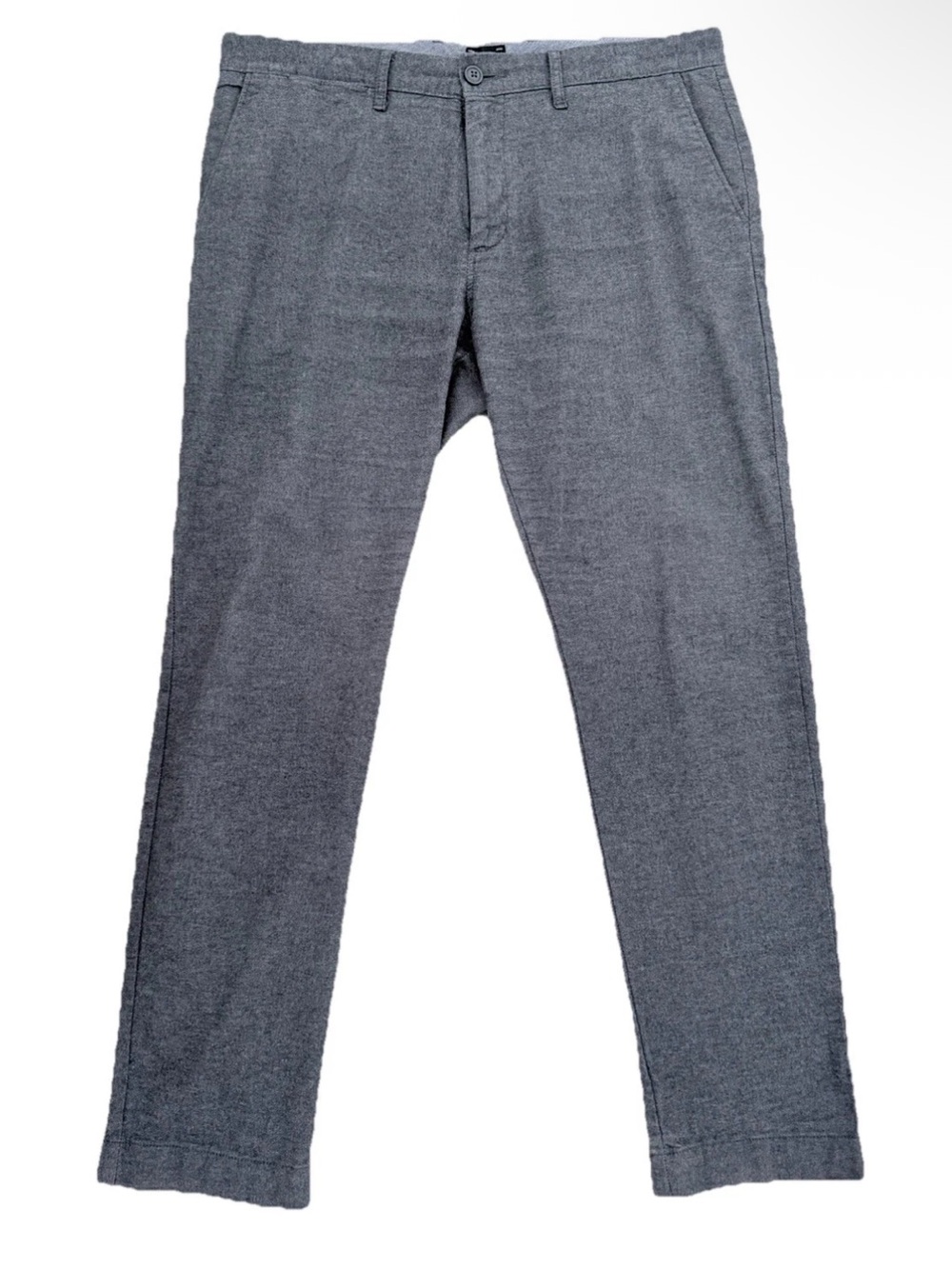 J. Crew Mens Oxford 484 Slim Flat Front Stretch Cotton Grey Pants, 33x30, EUC